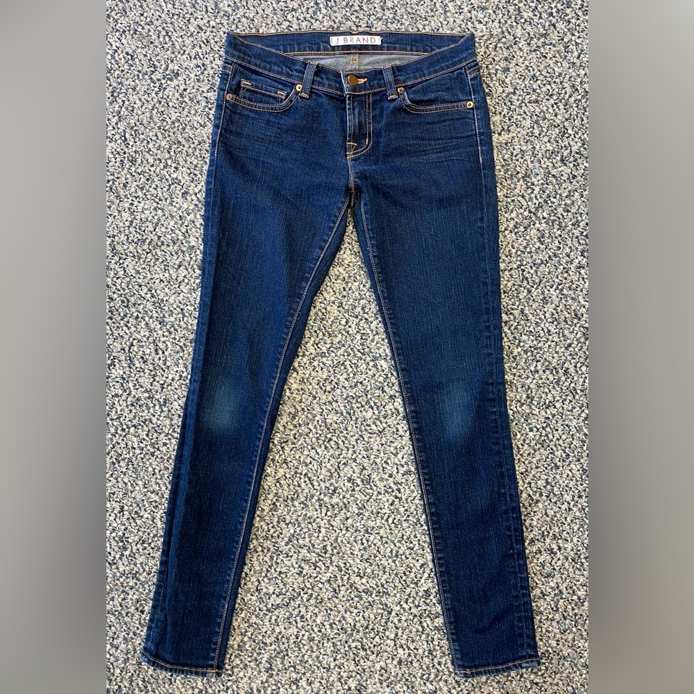 J Brand Womens Skinny Jeans Size 26 Mid Rise Dark Denim